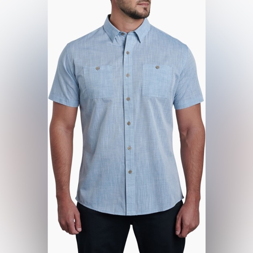 KÜHL Karib Stripe Short Sleeve Button-Down Shirt Men’s M